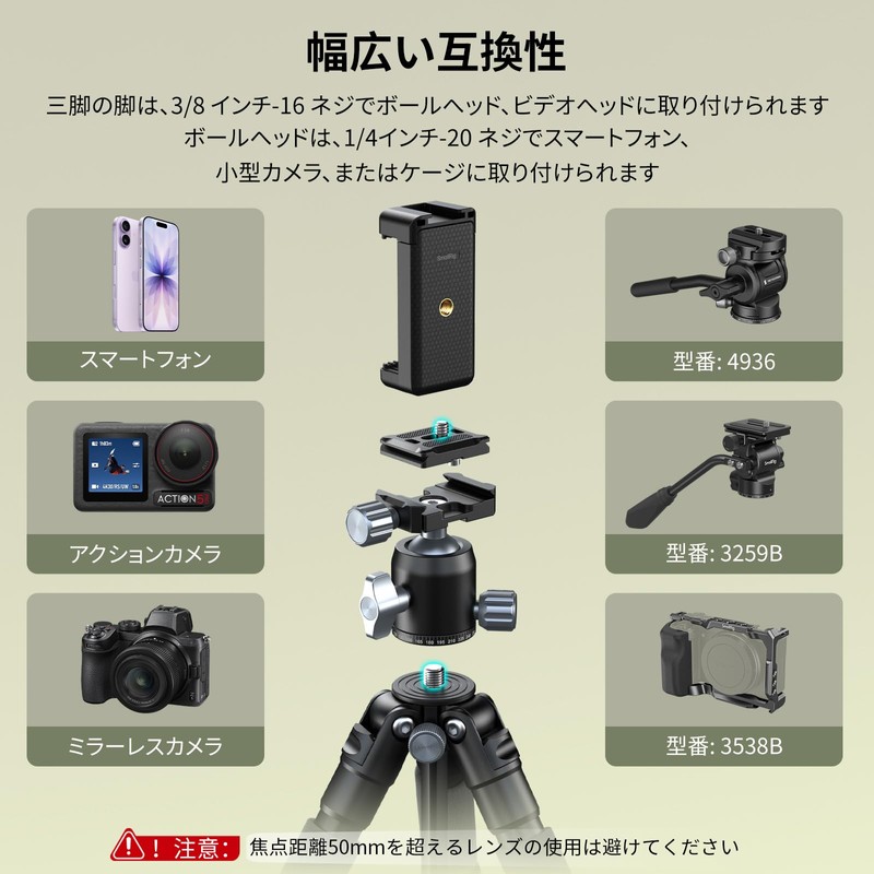 SmallRig 5470 VT-20Pro 21.2 inches (53.8 cm) Mini Tripod Portable