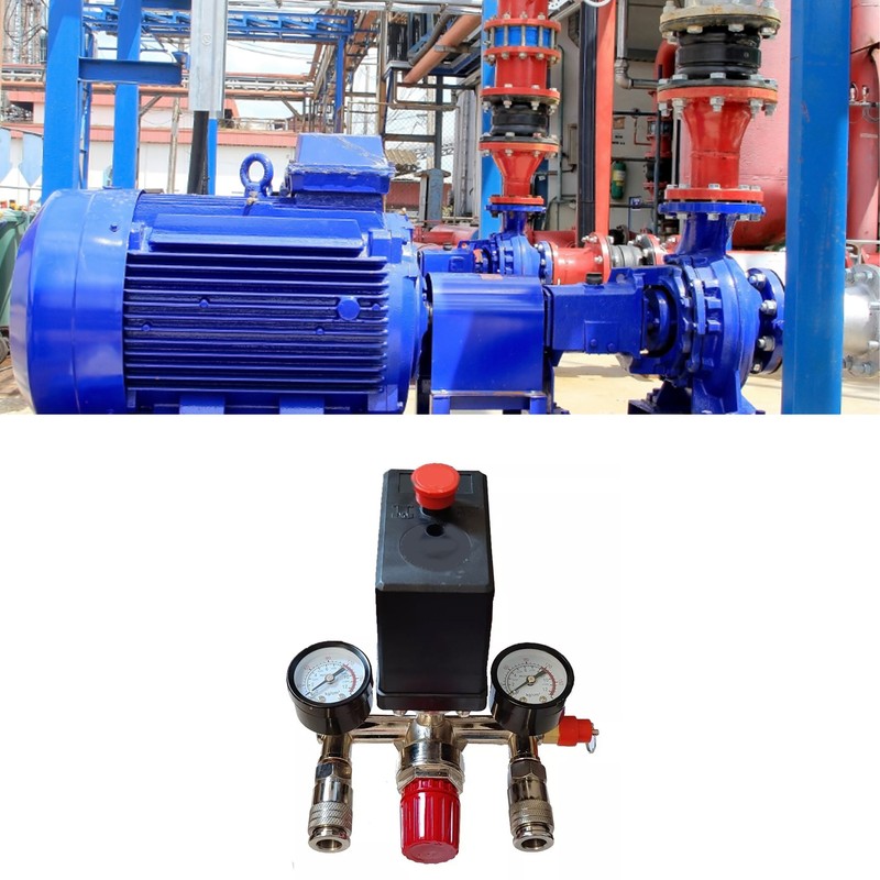 Air Compressor Pressure Switch with Dual Gauge Pump Pressure Control