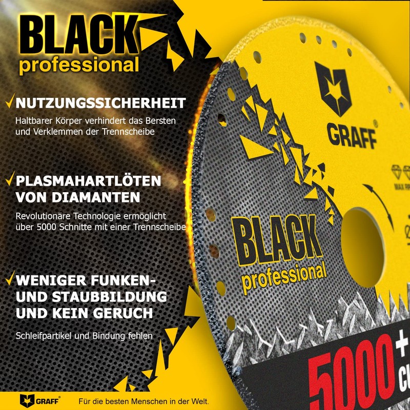 Metal Cutter GRAFF Black Cut Off Wheels 115mm - Diamond