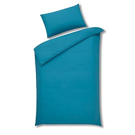 2 Piece Bedding Set Pillowcase+Duvet Cover for Baby Toddler to fit Cot/Cot Bed (Aqua, 90 x 120cm)
