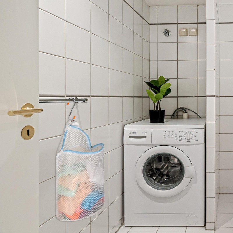 5Pcs Hanging Laundry Bags for Socks with S Hooks,12 X