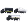 3pcs 1:50 Truck Model Toy Set Pull Back Recovery Tanker