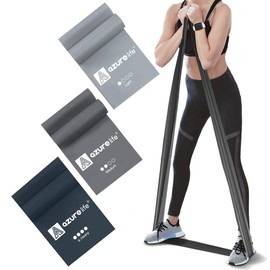 A AZURELIFE - Juego de bandas de resistencia profesionales no látex elásticas, 5 pies, bandas elásticas largas para fisioterapia, yoga, pilates, rehabilitación, en casa o en el gimnasio, entrenamiento de fuerza., Juego de 2, mayor resistencia, resistenci