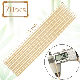 HANSGO Barbecue Skewers, 12 Inch Natural Bamboo Kabob Sticks Best for Grill, BBQ, Kebab, Marshmallow Roasting or Fruit Sticks,70PCS