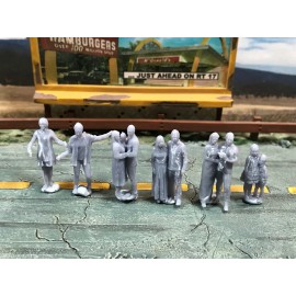DoubleGDiecast 1:64 Scale Miniature People - Resin / unpainted - great for Dioramas #97 Figures - 357- Woman Arms out