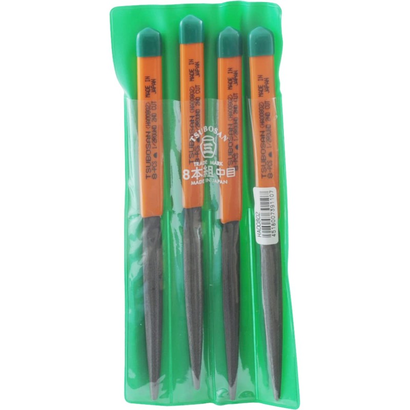 Tsubosan HA00802 File Set of 8, Medium Grade, Half Round