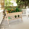 Giantex Raised Garden Bed, Wood Planter Raised Bed with Storage