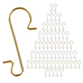 GWHOLE 200 Pcs Christmas Ornament Hooks Stainless Steel Christmas Ornament Hangers for Art Craft Christmas Tree Decorations（Gold and Silver）