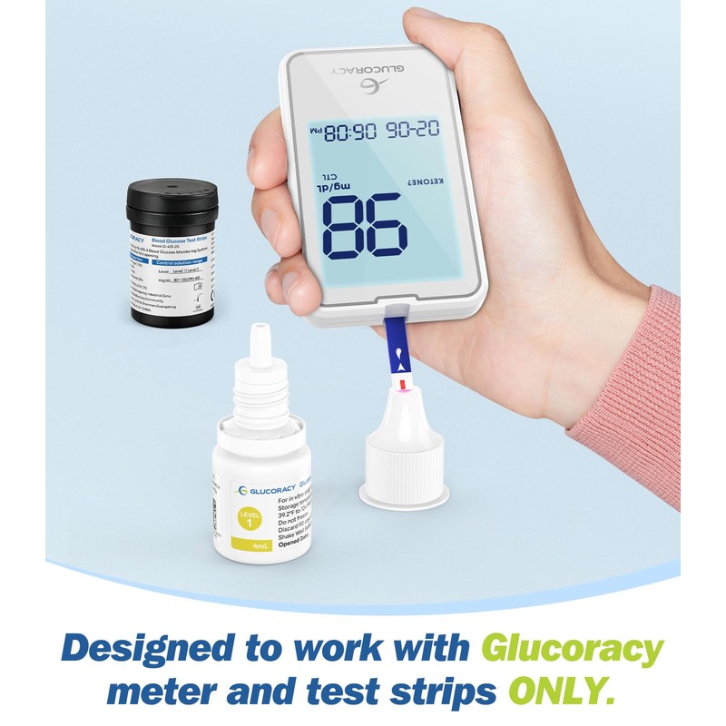 Control Solution Only for Glucoracy G-425-2/G-425 Glucose Meter Function Test,