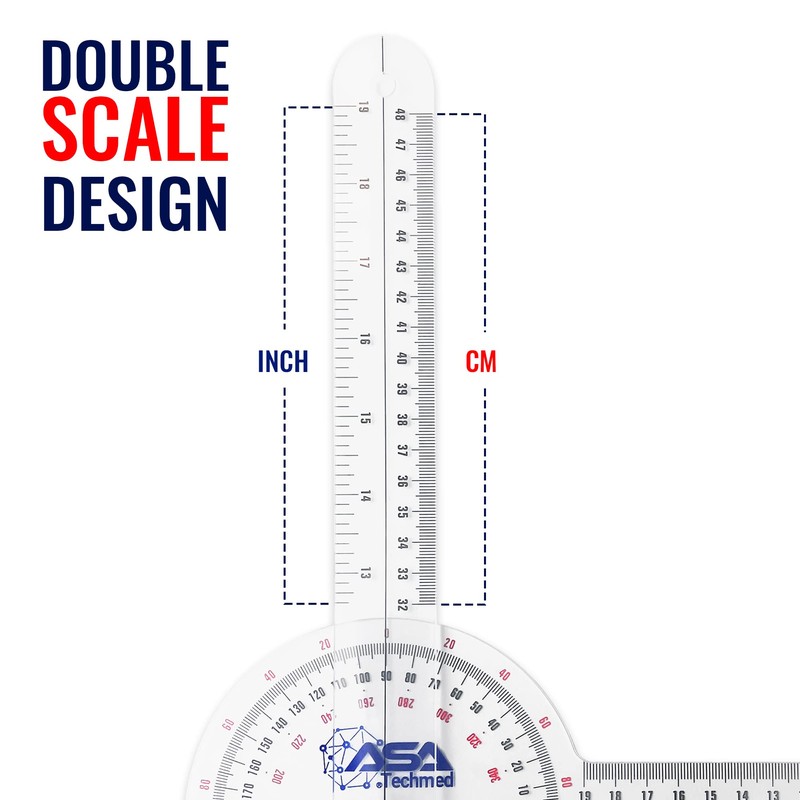 ASA TECHMED 3 Pcs Goniometer Set, 12, 8, 6 Inch