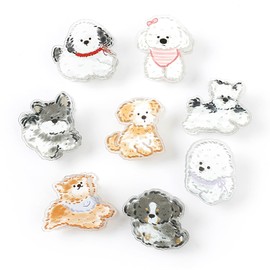 Newseego Clips (8 Pieces) Cute Dog Pattern Corner Clips, Cute Stationery, Paper Organization, Book Corner Protection, No Punching Required, Reusable, School, Work, Household Items, Stylish, Office