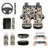 FUIBENG Western Aztec Cow Automotive Seat Cover Full Set Car