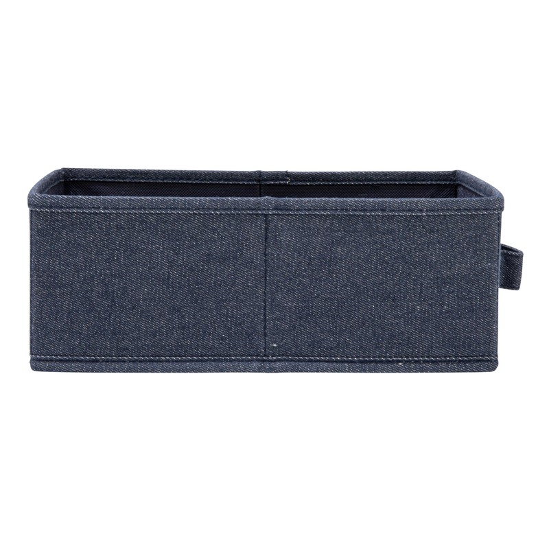 Collapsible Cotton Blend Rectangular Storage Drawer with Handle, Set of