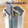 Microfiber Flat Floor Mop with Bucket Set. Square Bucket Body,