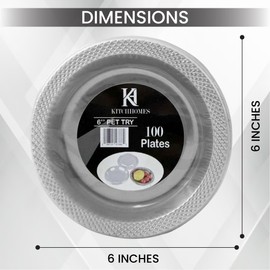 KITCHHOMES 6 Inch Clear plasic Compostable Plates - 100 Pack for Dessert, Appetizers, BBQ, Party, Travel, and Events - Microwave Safe & Recyclable Eco-Friendly & Disposable Plates