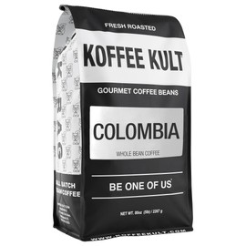 Koffee Kult Colombian Medium Roast Coffee Beans 100% Single Origin Colombia Arabica Whole Bean (Whole Bean, 80oz)