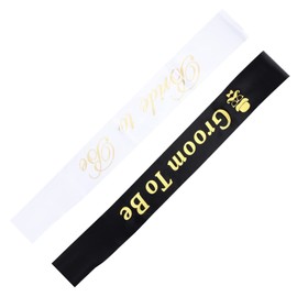 EOMTUR 2Pcs Bride And Groom Sash for Bride Bachelor Party Bachelor Bachelorette Sash (shoulder strap)