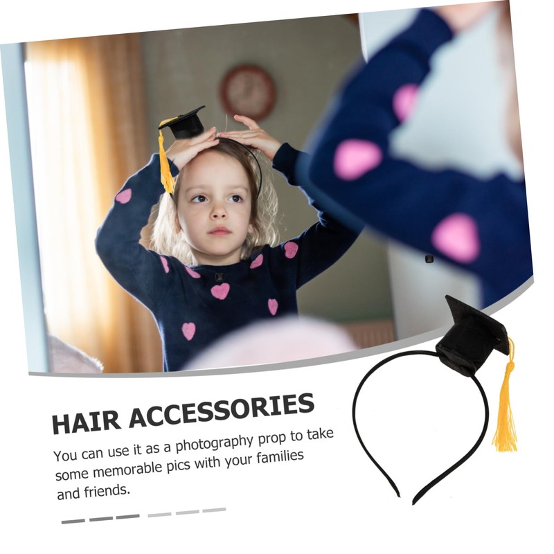 Healvian 2pcs Stylish Graduation Headband with Doctor Hat Creative Hair