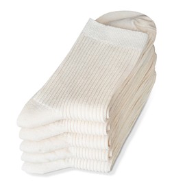 GBZJDSW Unisex Natural Undyed Cotton Crew Socks, Lightweight Breathble Casual Daily Dress Socks for Men and Women