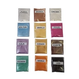 Fly Heart Kit 12 Colores Metálicos de Mica Mineral para Resina Epoxi, Jabones, Velas, Cosmeticos, Arcilla, Decoración de uñas, Manualidades en general