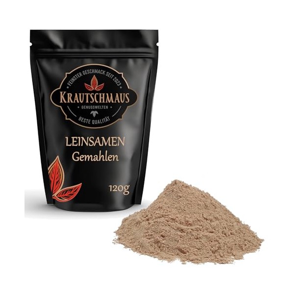 Krautschmaus 120g Leinsamen gemahlen von Krautschmaus, gemahlene Leinsaat, Leinsamenmehl, gemahlene