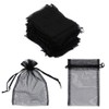 50 pcs Organza Gift Bags 3.5x4.5 inch Black Drawstring Organza
