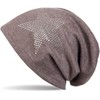 styleBREAKER Classic Unisex Beanie Hat with Star Rhinestone Appliqué, Warm