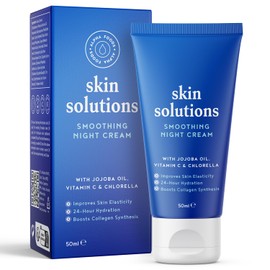 Anti-Wrinkle Night Face Cream with Shea Butter, Jojoba and Avocado Oil, Chlorella and Vitamin C - 100% Vegan Moisturising Cream for the Face - Reduces Wrinkles and Wrinkles - Alpha Foods