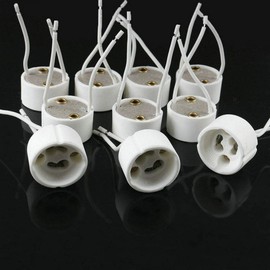 Fjiangyi 50 PCS GU10 Halogen Light Lamp Holder Wire Connector Lamp Socket Base for GU10 Light Bulb - Bag of 50