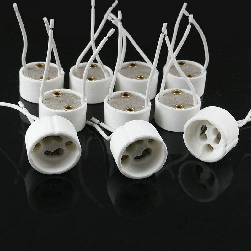 Fjiangyi 50 PCS GU10 Halogen Light Lamp Holder Wire Connector