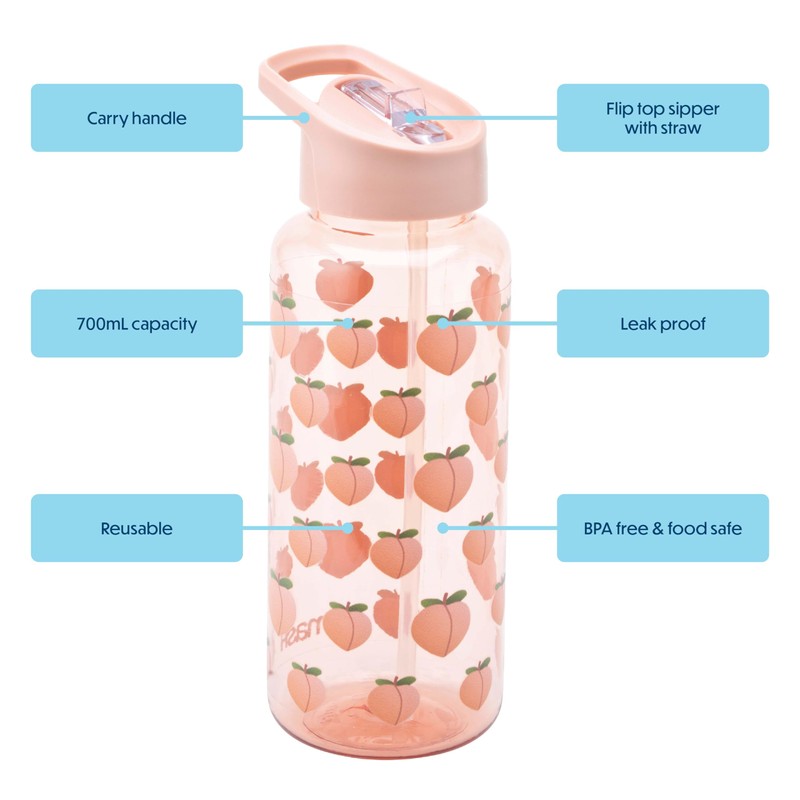 Smash 1 Litre Drink Bottle with flip top lid and
