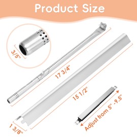 MOASKER Grill Replacement Parts for Charbroil Performance 6 Burner 463229521 463228622 463229021 Gas Grill,5 Burner 463365021 463365021 463352521 Heat Plate, Igniter, Crossover Tube G325-0002-W1