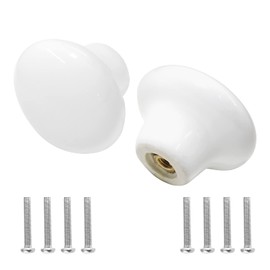 Uenhoy 20 Pcs Ceramic Cabinet Knobs White Drawer Knobs Vintage Round Ceramic Knobs for Kitchen Cabinet Cupboard Dresser, 1.25" (32mm)