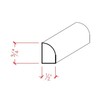 EWBS11 Baseboard Shoe 3/4" Tall x 1/2" Quarter Round. Unfinished,