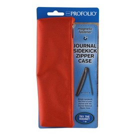 Itoya ProFolio Journal Sidekick Zipper Case Magnetic Pen Holder, Red