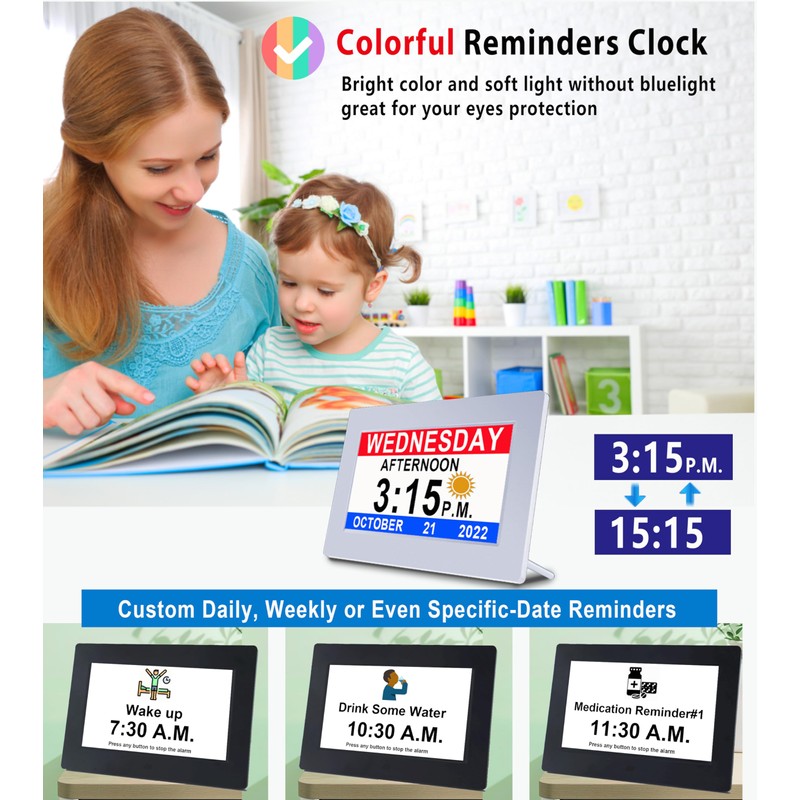MASSII Upgraded Loud Voice Talking Digital Clock with Time Date,