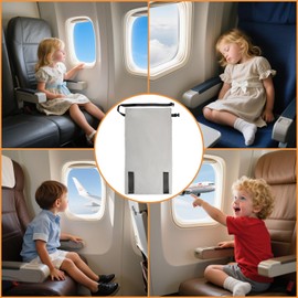 Viiotu Toddler Airplane Seat Extender, Portable Toddler Bed with Side Pocket, Light Seat Extender Airplane for Kids Travel 79x44CM (Grey, 79X44cm)