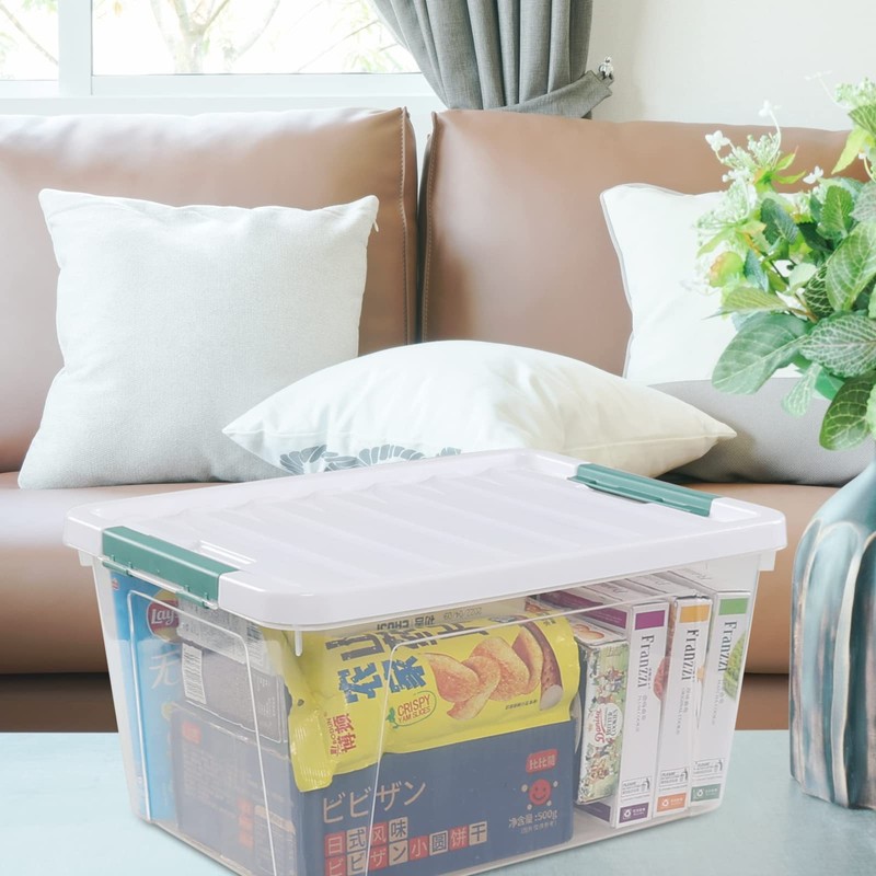 Utiao 35 Qt Storage Box with Clip Lid, 6 Packs,