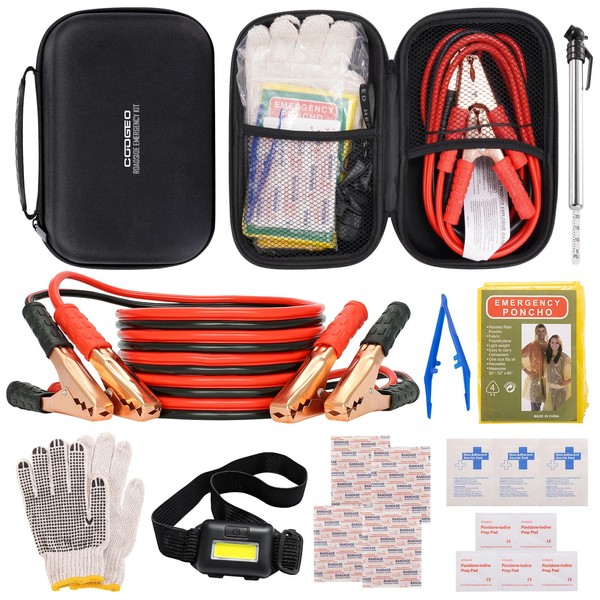 Car Emergency Kit with Battery Jumper Cables,Car Accessories for Men