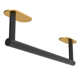 WZKALY Paper Towel Holder Under Cabinet Black and Gold, Self Adhesive or Wall Mounted SUS304 Stainless Steel Paper Towel Holder for Kitchen, Bathroom, Farmhouse, Barbecue and Laundry (Black&Gold)