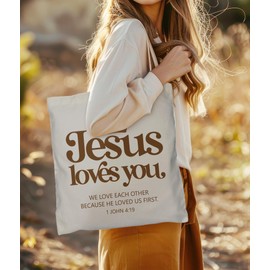 LNGORUS Christian Gifts Tote Bag for Women Girls, Jesus Gifts Tote Bag for Church