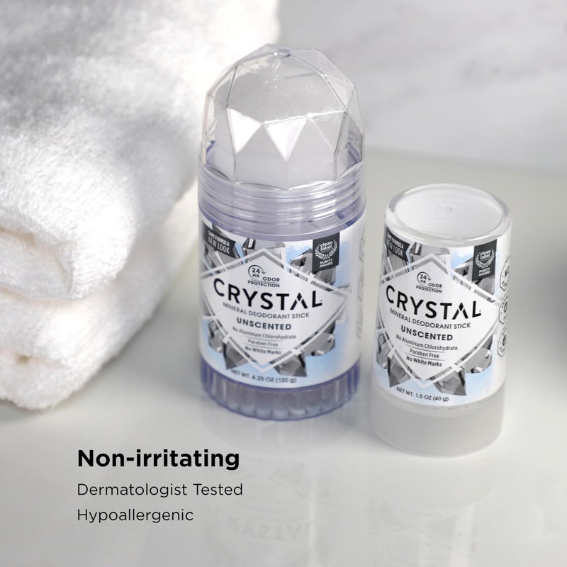 Crystal Mineral Deodorant Stick, Unscented 4.25 oz (Pack of 3)