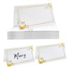 URROMA Seat Folding Card, 100Pcs Yellow Flower Gold Frame Seating