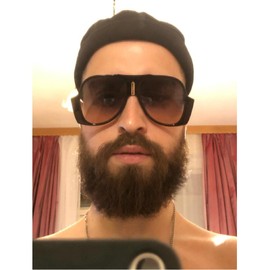 Retro Oversized Goggle Men Women Sunglasses Fashion Square UV400 Vintage Glasses Large frame Female Green Leopard Sun Glasses (Green&Yellow)