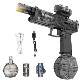 Electric Water Gun, Automatic Water Gun, 500CC Long Range Motorized Water Guns, Electric WaterPistol for Kids and Adults, WaterGuns for Pool, Beach, Outdoor, Summer Toys for Party Gifts