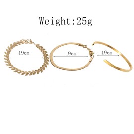 3 Pieces 14K Gold Bracelet Set, Flat Snake Bone Herringbone Smooth Surface Bangle Bracelets, Stackable Statement Jewelry Gifts for Women Teen Girls (Gold)