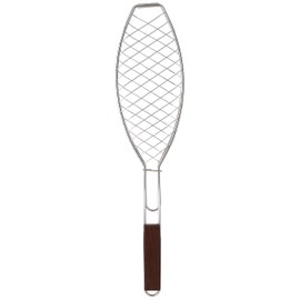Outset QC70 Fish Grill Basket with Rosewood Handle
