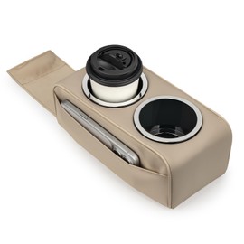 Pontoon Boat Cup Holder No Drill Drink Holder with Pocket Khaki