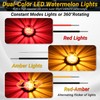 4PCS Dual Color Watermelon Lights, 30 Ultra-Bright LEDs with Steady