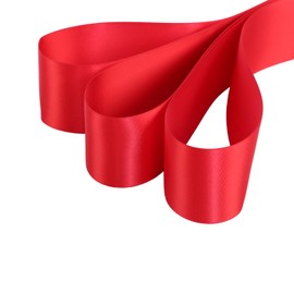 Ribbonitlux 2" wide Double Face Satin Ribbon 25 Yards (250-Red）, Set for Gift Wrapping, Party Decor, Sewing Applications, Wedding and Craft